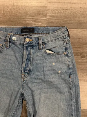 Aeropostale High Rise Baggy Jeans Women's 6 Short Light Wash Distressed Y2K thumbnail 2