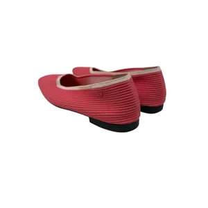 VIVAIA Margot Square Toe Knit Ballet Flats Pink Red Washable Shoes US 8 EU 39 thumbnail 9