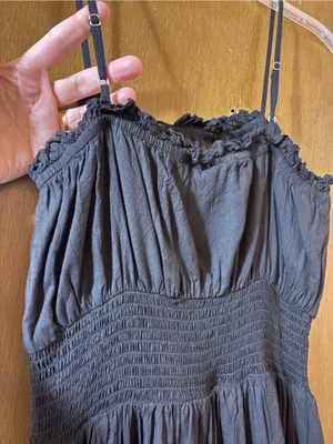Seen Worn Kept Anthropologie tiered black & orange sleeveless maxi dress thumbnail 7