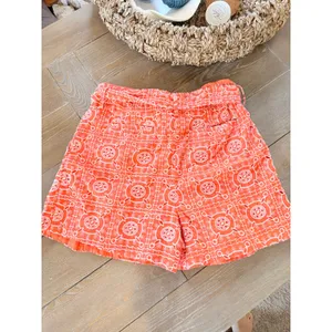 Sam Edelman Eyelet Lace Shorts‎ Womens Orange Size 14 thumbnail 3
