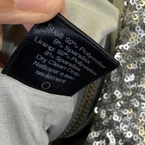Dress‎ the Population Silver Sequin Mini Dress Womens XS Low V-Back Made in USA thumbnail 9