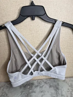 lululemon athletica Light Gray Crisscross Strappy Sports Bra thumbnail 2
