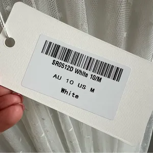 NWT One and Only Collective Tie Shoulder Mesh Tulle Dress Deep V Midi White Gown thumbnail 6