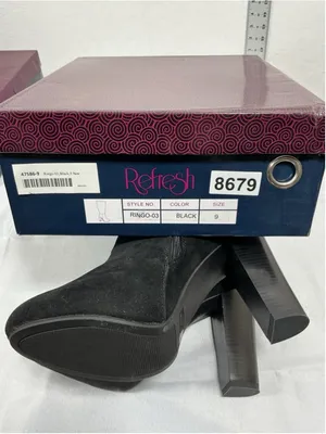 Womans New Refresh Ringo-03 Knee High Boots Block Heel Size 9 Black thumbnail 6