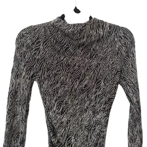 ZARA Metallic Long Sleeve Bodycon Dress‎ Black Small thumbnail 5