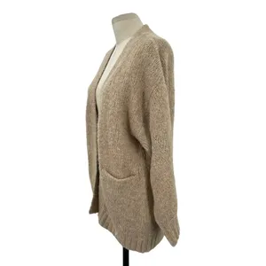 Aritzia Wilfred Free Tan Open Front Fuzzy Chunky‎ Cardigan Alpaca Wool Size XS thumbnail 4