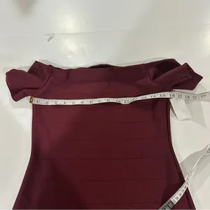 Charlotte Russe Burgundy Off the Shoulder Mini‎ Dress Size M thumbnail 7