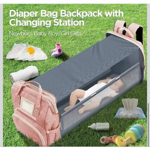 NEW Pink 6 in 1 Diaper Bag Backpack Pad Travel Changing Station thumbnail 7