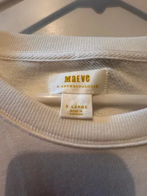 Anthropologie cream crewneck thumbnail 3