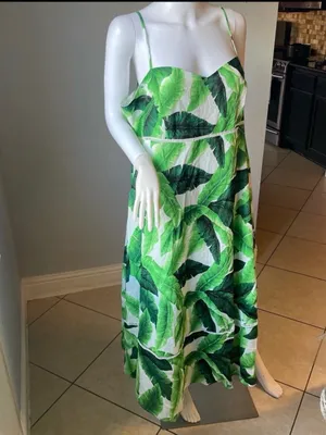 Plus Size Tropical Leaf design Babydoll Dress Size 2x New with tags thumbnail 5