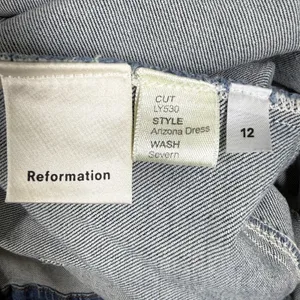 Reformation Jeans Arizona Dress Severn Blue Denim Mini Button Front Size 12 thumbnail 3