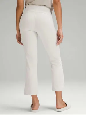 Lululemon Ribbed Softstreme Zip-Leg High-Rise Cropped Pants 25" in Bone Size 10 thumbnail 3