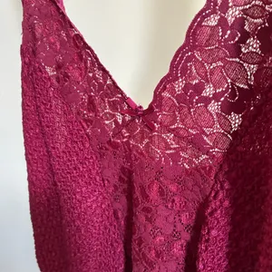Vintage Movie Star Lace Bodysuit L Burgundy Womens V-Neck Lingerie USA Made thumbnail 5