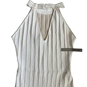 Anthropologie Pleated Drop-Waist Knit Midi Dress Ivory Size Large thumbnail 14