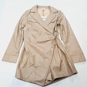 Superdown Chantel Leather Romper in Nude Medium thumbnail 3