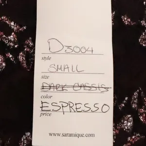 Sara Mique Metallic Lace Mermaid Gown Size S Espresso Brown Rose Gold NYE NWT thumbnail 6