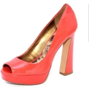 Sam Edelman Leather Platform Peep Toe Pumps Size 7.5 B41‎ thumbnail 1