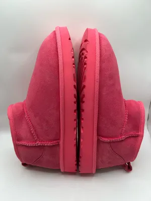 UGG Classic Ultra Mini Boots Women’s US 7 Pink Sheepskin Suede Cozy Slippers thumbnail 6