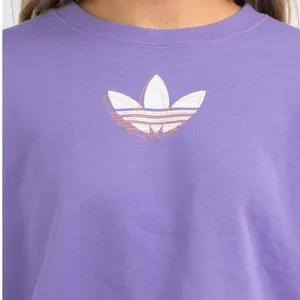 NWOT Adidas Originals Streetball Streetwear Cropped Oversized Sweatshirt Purple thumbnail 3