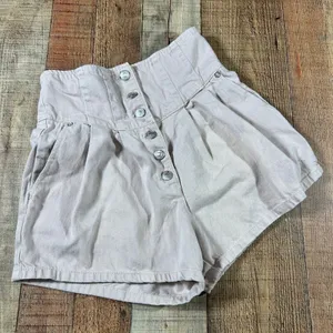 We the Free People Fleur Denim Shorts 26 Bright Lights Cream High Rise Boho thumbnail 1