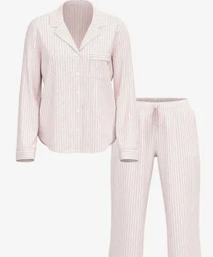 Victoria's Secret Modal Striped Button-Down Pajama Set - Pink/White - Size M thumbnail 1