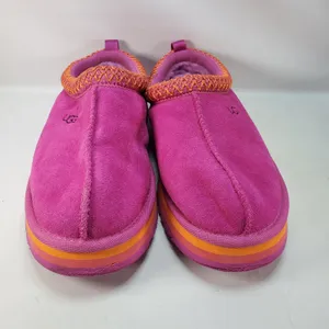 UGG Tasman Maxi Curly Slippers Womens 5 Pink Orange Platform Suede 1153054K thumbnail 2