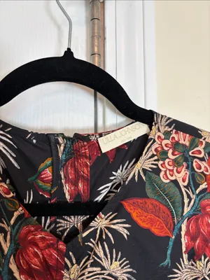 Ulla Johnson Edlyn Anthurium Floral Ruched Sleeveless Midi Dress Cotton Sz 6 thumbnail 5