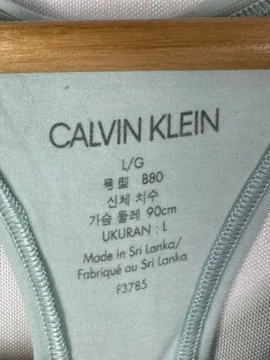 Calvin Klein Light Blue Logo Band Racerback Sports Bra L thumbnail 5