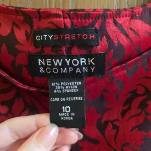 Vintage New York & Company Red & Black Damask Corset Top thumbnail 4