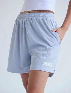 Elevated Faith Light Blue Women's Mesh Shorts thumbnail 1