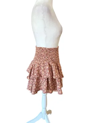 Altard State Ruffle Hem Smocked Mini Skirt Ditsy Floral Womens Size Medium thumbnail 3