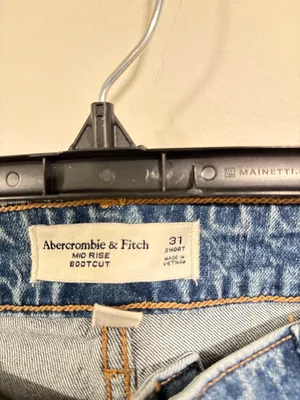 Abercrombie Curve Love Mid Rise Bootcut Vegan Suede Lace Jean 31 Short thumbnail 12