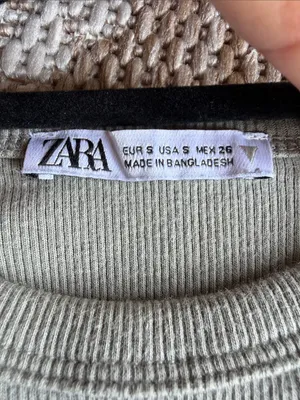Zara Sage Ribbed Sleeveless Crop Tank 1559-JC3 thumbnail 2