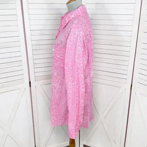 Vintage Pink Victorias Secret Graffiti Print Sleep Night Shirt Pink White Medium thumbnail 2