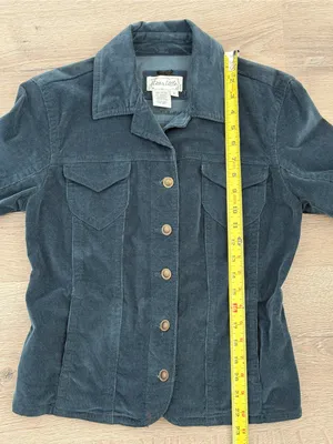 Live a Little Women’s Small Teal Corduroy Jacket Button Front Fitted Stretch thumbnail 5