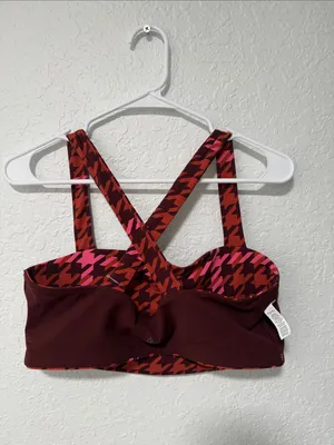 NWOT Offline by Aerie Red & Pink Patterned Crop Bralette Size XL thumbnail 14