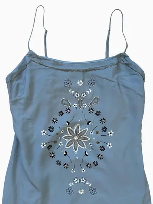 Wild Fable Blue Bandana Paisley Mini Shift Dress Size XS Country Coastal thumbnail 8