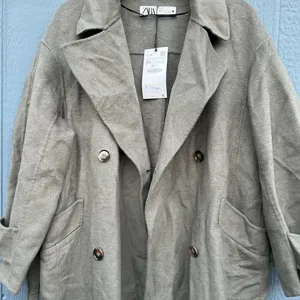 ZARA Wool Blend Coat Double Breasted Coat Size XSMALL thumbnail 3