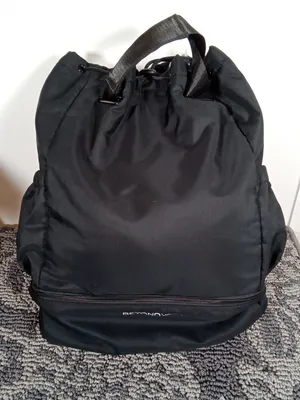 Beyond Yoga Black Drawstring Backpack with Front Zip Pocket Yoga Gym Sporty thumbnail 1