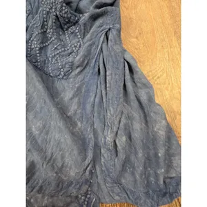 Lola P Mineral Wash Blue Rayon Cardigan Duster Made in India Size Large thumbnail 4