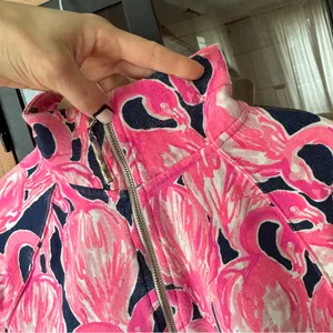 Lilly Pulitzer Zip up Jacket Skipper Popover Flamingo print Resortwear active thumbnail 9