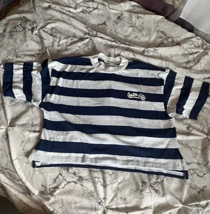 Ocean City Navy & White Striped Tee Blue thumbnail 2