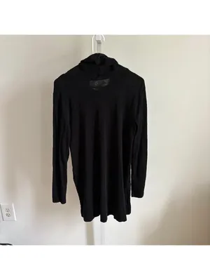 J. Jill EUC Women's Black Pima Cotton Cowl Neck Tunic Top Size S thumbnail 4