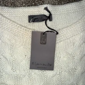 Elsamanda‎ Fringe Knit Sweater Women Large White NEW Made in Italy Alpaca Wool thumbnail 4