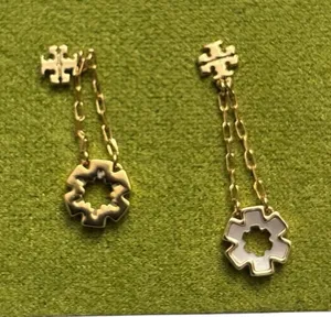 Tory Burch Kira Clover Linear Earrings Forget Me Not Drop Earrings New w/tag thumbnail 1