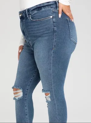 Good American Good Waist Crop Raw Edge High Rise Skinny Jeans Plus Size 22 NWT thumbnail 2