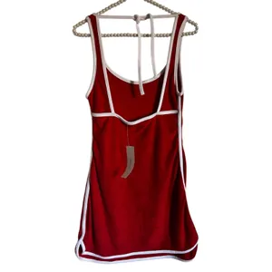 Urban Outfitters Mini Terry Athletic Dress NWT Small Cherry Red Retro White thumbnail 5