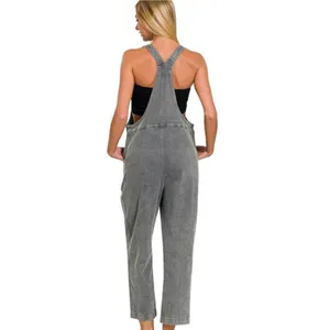 Zenana Washed Knot Strap Relaxed Fit‎ Overalls thumbnail 2