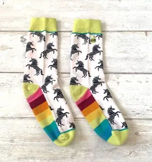 Urban Outfitters Crew Socks Rainbow Pride LGBTQ Unicorn Print Unisex Mens Womens thumbnail 1