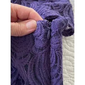 Coldwater Creek Purple Lace Knee Length Dress Size 4 Cap Sleeve​ thumbnail 9
